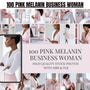 100 Pink Melanin Business Woman Stock Photos Bundle