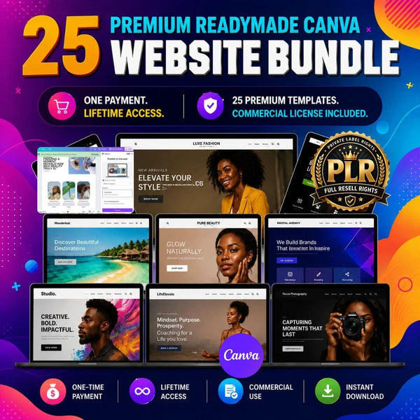 25 Melanin Canva Websites with Resell Rights