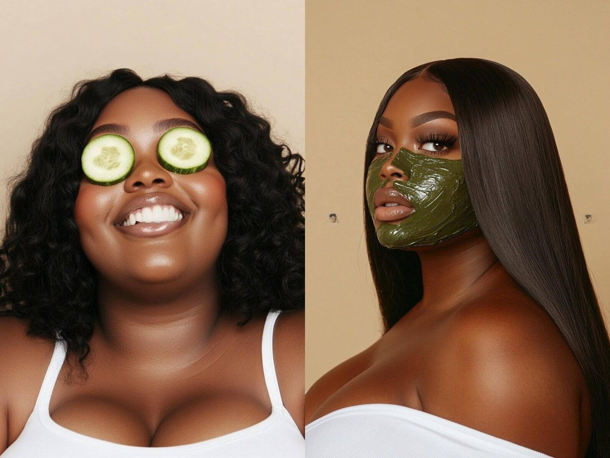 33 Plus Size Melanin Skincare Stock Photos
