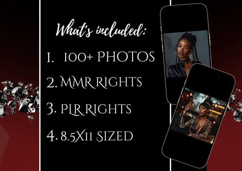 100 Dark Feminine Luxury Aesthetic Photo Bundle