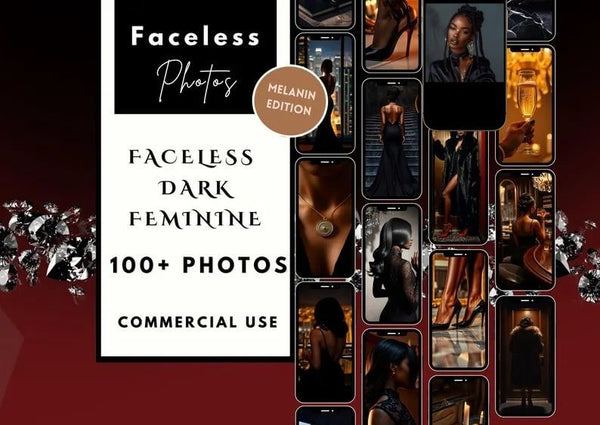 100 Dark Feminine Luxury Aesthetic Photo Bundle