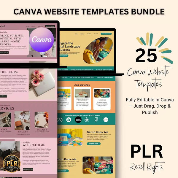25 Melanin Canva Websites with Resell Rights