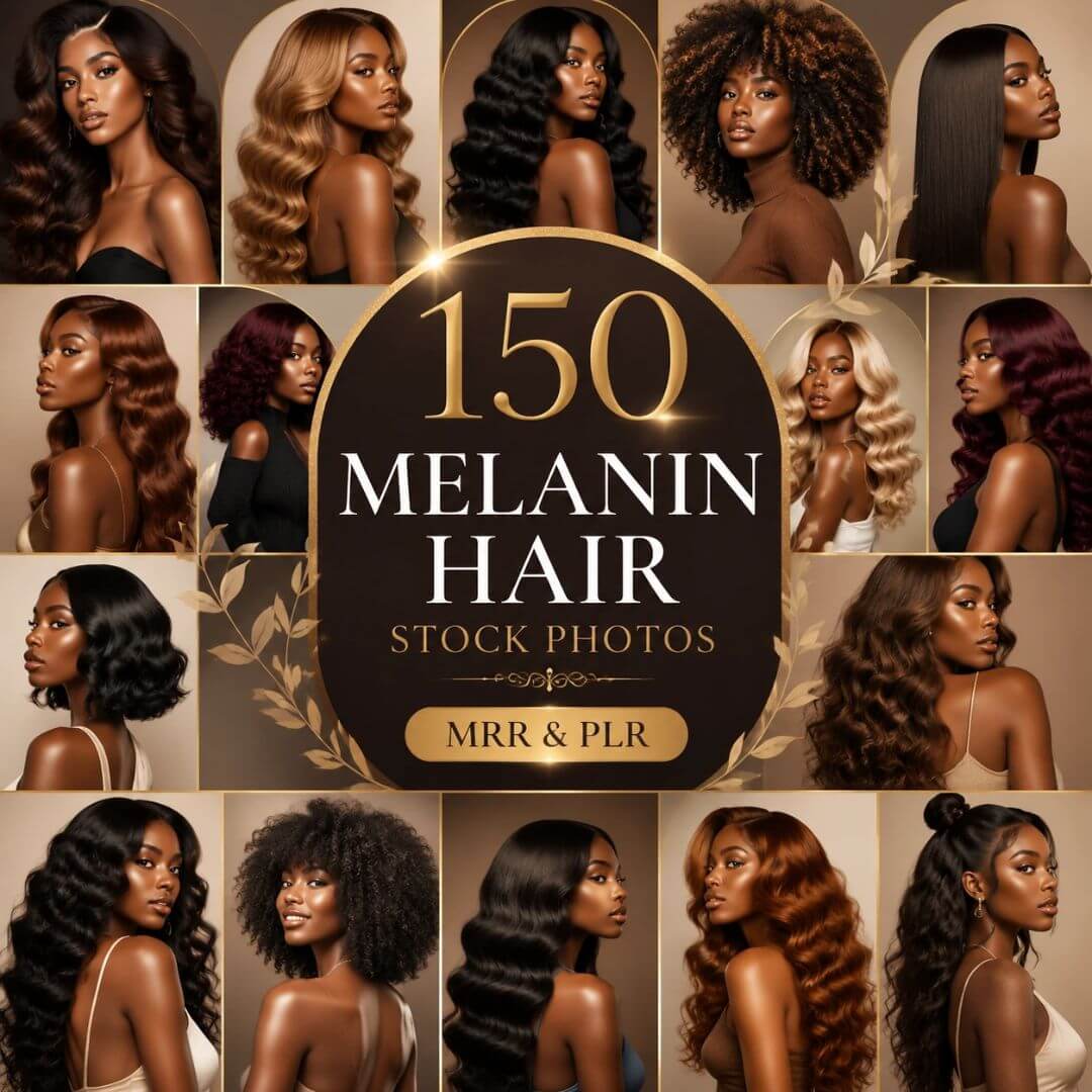 150 Luxury Melanin Hair Stock Photos Bundle