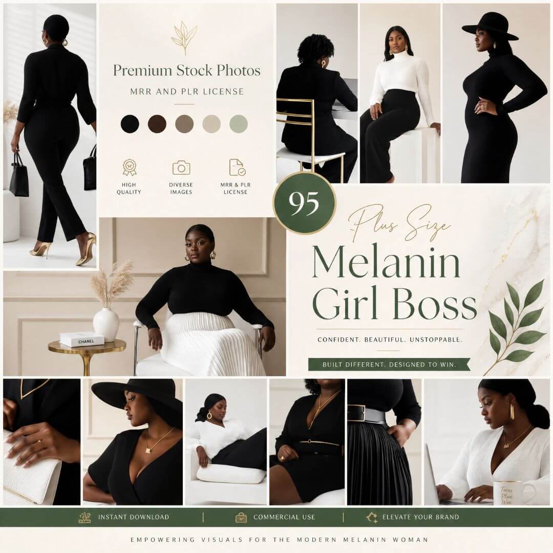 95 Plus Size Melanin Girl Boss Stock Photos Bundle