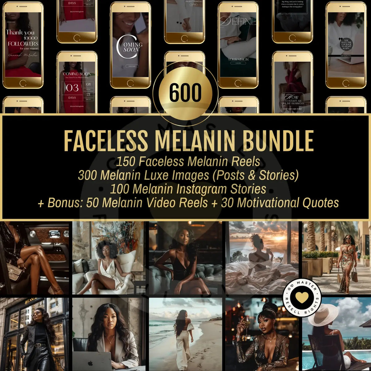 1560 Melanin Social Media Bundle + Editable Templates