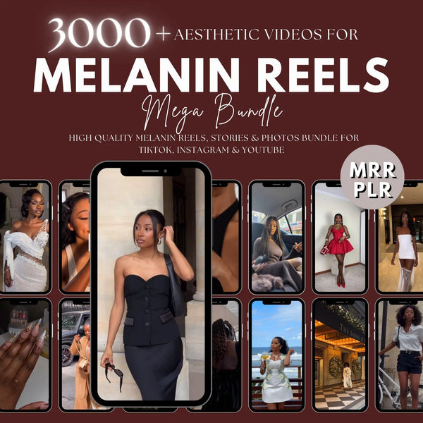3,000+ Melanin Luxury Content Bank | Faceless Reels for Social Media