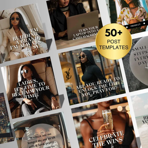 Melanin Instagram Post Templates for Faceless Digital Marketing