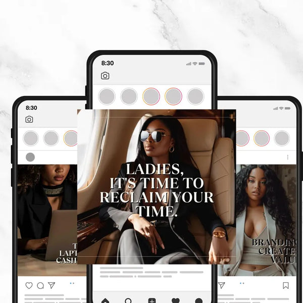 Melanin Instagram Post Templates for Faceless Digital Marketing