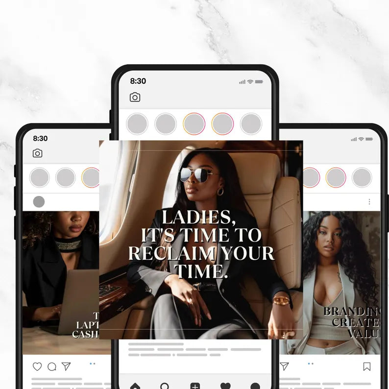Melanin Instagram Post Templates for Faceless Digital Marketing