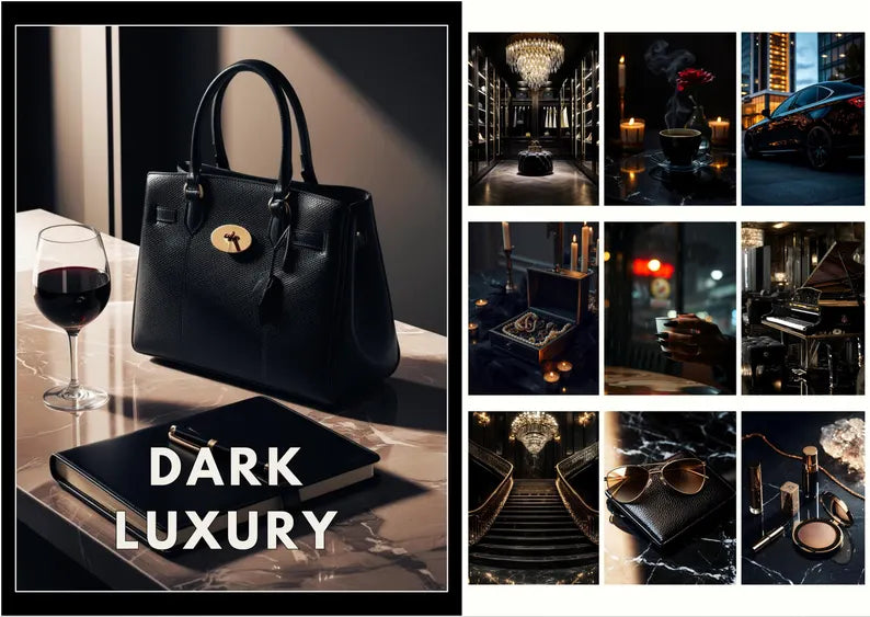 100 Dark Feminine Luxury Aesthetic Photo Bundle
